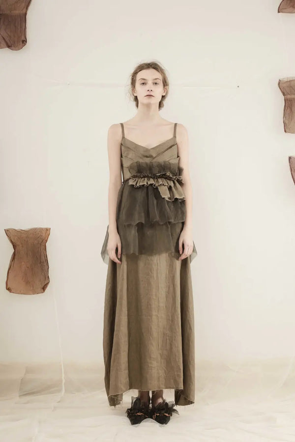 MUTEDANCE (vegetable gray sling dress) MD19SS08